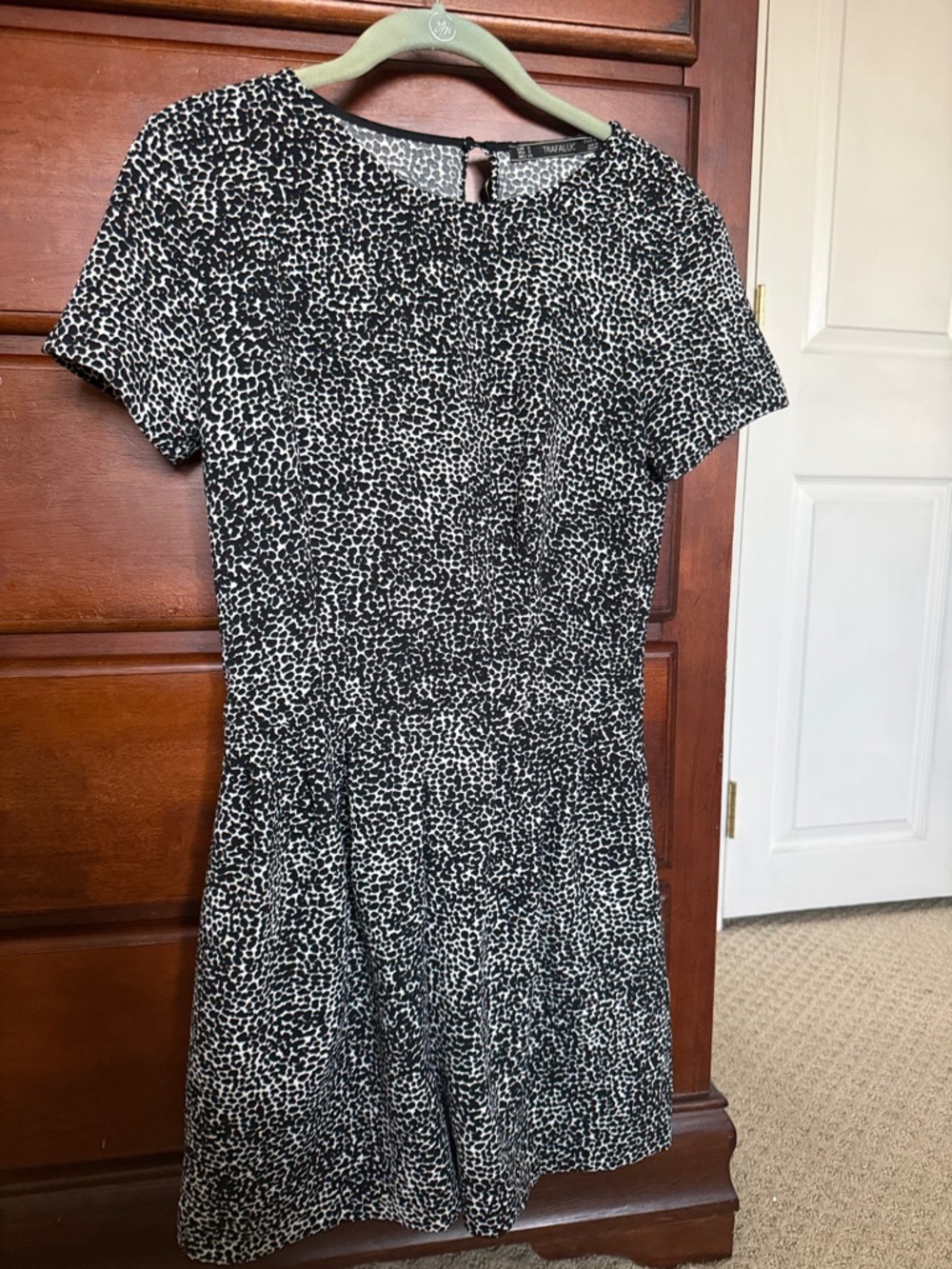Zara Navy and White Short Sleeve Jumpsuit Romper